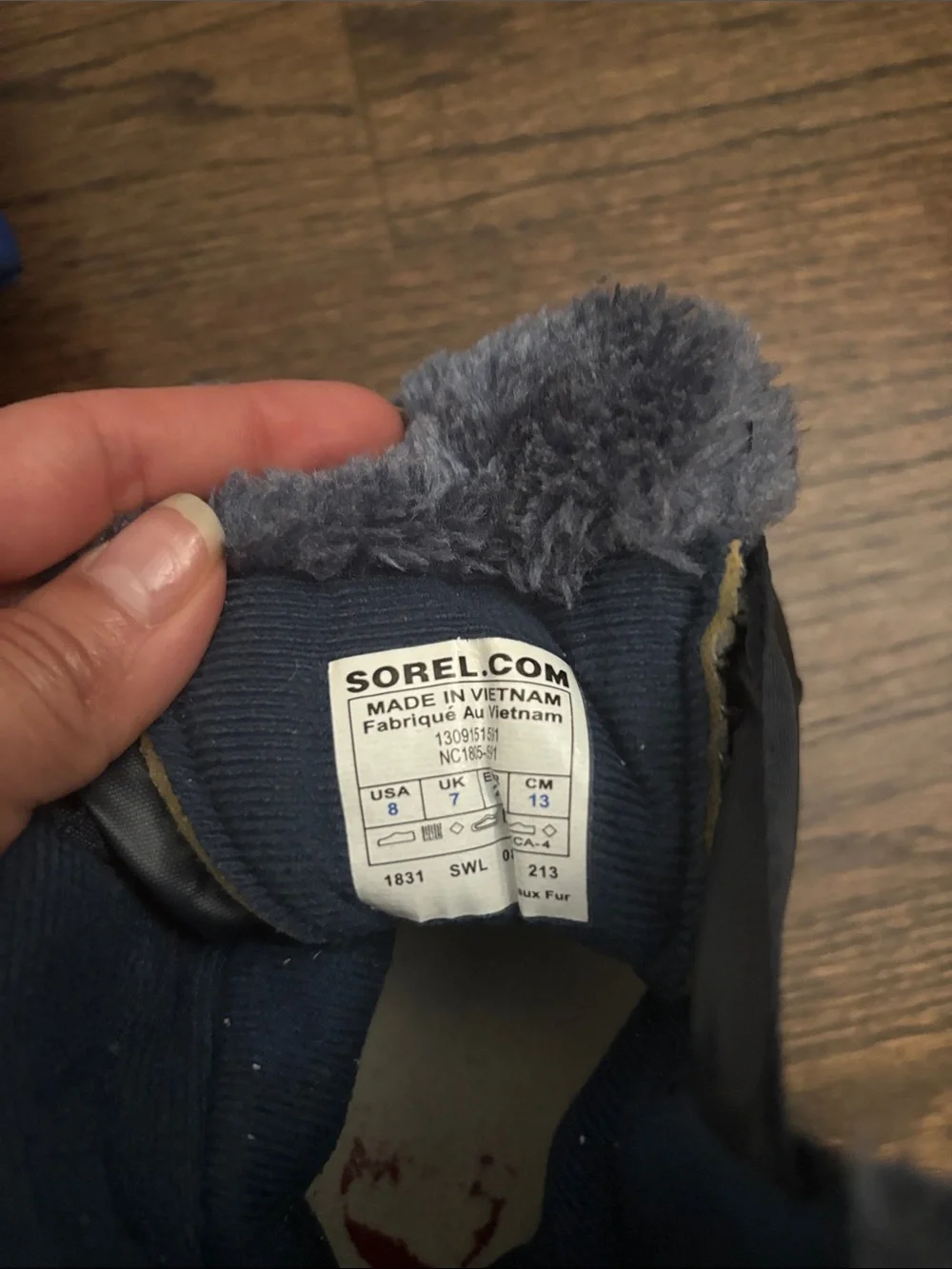 Sorel Kids Red & Navy Waterproof Snow Boots with Gray Faux Fur